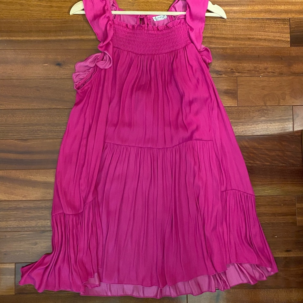 Free People Fuchsia Ruffle Dress